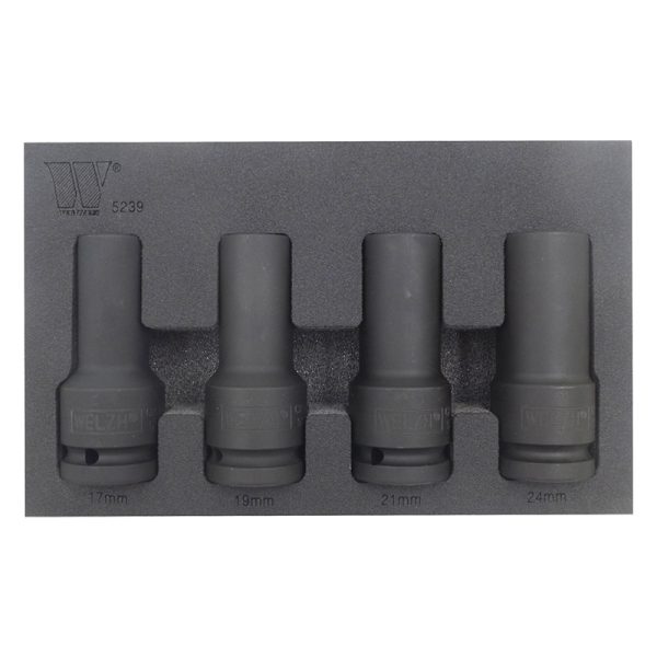 IMPACT SOCKET SET 7 PIECE 24mm 36mm  3/4 Drive  12 POINT 120mm EXTRA LONG 
